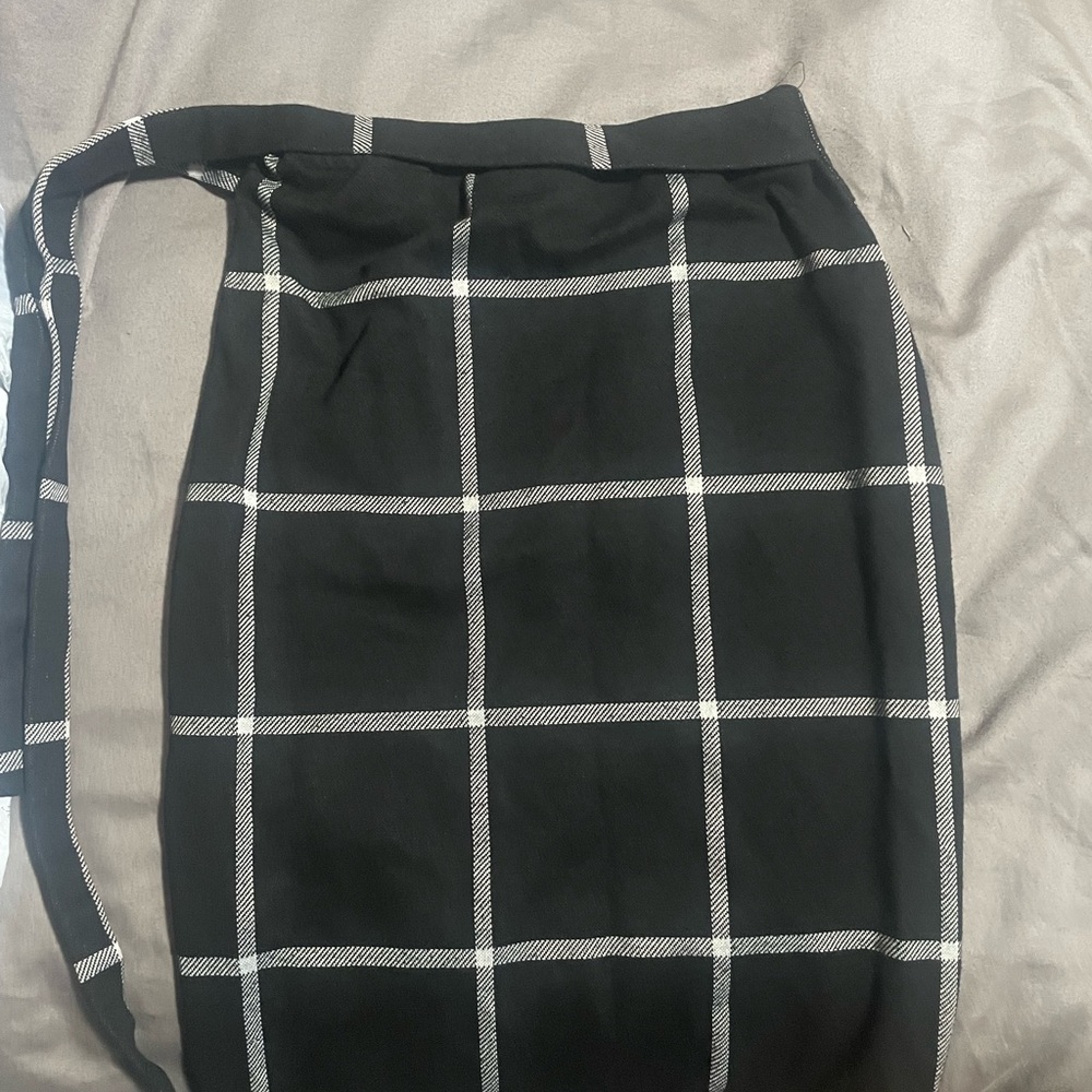 Rainbow Black and White Grid Pencil Skirt